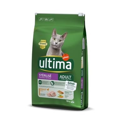 10kg Ultima Cat Sterilized Huhn & Gerste Trockenfutter Katze