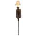 Meyda Lighting Cipriana 1-Light Wallchiere Glass/Metal/Fabric in Brown/Gray/White | 39 H x 6.25 W x 7.5 D in | Wayfair 166513