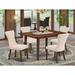 Wildon Home® Piekos Butterfly Leaf Rubberwood Solid Wood Dining Set Wood/Upholstered in Brown | 30 H in | Wayfair FFB8A10F41A948EFA0F6690DF8437946