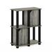 Latitude Run® Brandonlee 3-Tier Storage Shelf w/ 2 Doors, Black Oak/Black Wood in Gray | 29.85 H x 23.5 W x 11.61 D in | Wayfair