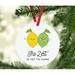 The Holiday Aisle® Funny Food Pun Lemon Holiday Shaped Ornament Wood in Brown/Green/White | 3.5 H x 3.5 W in | Wayfair