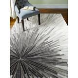 Gray/White 108 x 0.3 in Area Rug - AllModern Maryann Geometric Handmade Cowhide Grey Area Rug Leather | 108 W x 0.3 D in | Wayfair