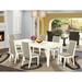 Charlton Home® Valkyries Butterfly Leaf Rubberwood Solid Wood Dining Set Wood/Upholstered in White | Wayfair 93BA8ECF45514E1BB69F194585F1FE5F