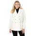 Plus Size Women's Double Breasted Wool Blazer by Jessica London in Ivory (Size 12 W) Jacket