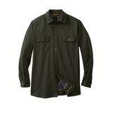 Men's Big & Tall Flannel-Lined Twill Shirt Jacket by Boulder Creek® in Forest Green (Size XL)