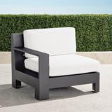 St. Kitts Left-arm Facing Chair with Cushions in Matte Black Aluminum - Solid, Special Order, Gingko, Standard - Frontgate