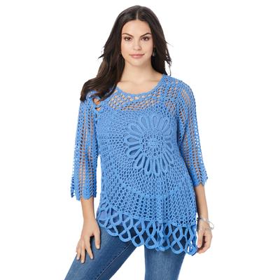 Plus Size Women's Starburst Crochet Sweater by Roa...