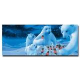 Trademark Fine Art 'Coke Polar Bears w/ Nest of Coke Bottles' - Print on Canvas in Blue | 13 H x 22 W x 2 D in | Wayfair CokePB5-c1322gg