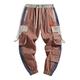 HBODHBGS Mens Cargo Pants Joggers Men Striped Hip Hop Japanese Streetwear Trousers Pants for Men Red Joggers Men Asian-M