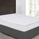 AirComfort Hotel Quality Mattress Topper Single Bed - Egyptian Cotton Covered 4 Inch Thick Hollowfibre Filled - Top Box Stitched Deep Fitted with Elasticated Corner Straps - 90cm x 190cm, White