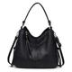 Realer Women Handbags Fashion Hobo Bags Faux Leather Long Strap Shoulder Bag Ladies Synthetic Large Tote Bag Crossbody Bags Black