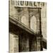 Williston Forge Raison Vintage NY Brooklyn Bridge' by Michael Mullan Graphic Art Print | 14" H x 11" W x 1.25" D | Wayfair