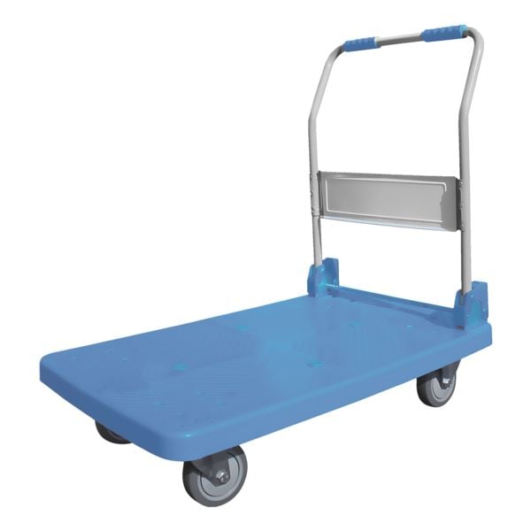 Viso Plattformwagen 300 kg Traglast mit Schiebebügel blau, 90x90x60 cm