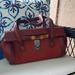 Gucci Bags | Gucci Red Monogram Leather Bamboo Bullet Handbag | Color: Brown/Red | Size: Os