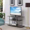 Designs2Go No Tools 3 Tier Wide TV Stand in Weathered Gray - Convenience Concepts 131031WGY