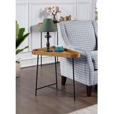 Lunar Triangle End Table in Driftwood Top / Black Frame Finish - Convenience Concepts 502033DFTWBL