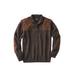 Men's Big & Tall Boulder Creek™ Patch Sweater with Mock Neck by Boulder Creek in Dark Brown (Size 8XL)