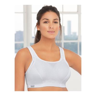 Plus Size Women's Full Figure Plus Size Custom Control Sports Bra Wirefree #1166 Bra by Glamorise in White (Size 44 I)