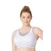 Plus Size Women's Full Figure Plus Size No-Bounce Camisole Elite Sports Bra Wirefree #1067 Bra by Glamorise in White Gray (Size 38 G)