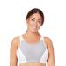 Plus Size Women's Full Figure Plus Size Custom Control Sports Bra Wirefree #1166 Bra by Glamorise in White Grey (Size 40 H)