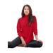 Plus Size Women's Long-Sleeve Mockneck Ultimate Tee by Roaman's in Classic Red (Size M) Mock Turtleneck Shirt