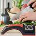 HUJI 2 Stage Manual Knife Sharpener Steel in Black/Gray | 2.7 H x 8 W x 2.3 D in | Wayfair HJ320