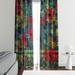 Folk N Funky Bohemian Abstract Poppy Window Floral Semi-Sheer Curtain Panels Polyester | 52 H in | Wayfair WC010-2052