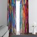 Folk N Funky Abstract Semi-Sheer Curtain Panels (DSQ is set to 2) Polyester in Black | 78 H in | Wayfair WC001-5678