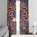 Folk N Funky Abstract Semi-Sheer Curtain Panels (DSQ is set to 2) Polyester | 61 H in | Wayfair WC044-2061