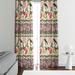 Folk N Funky Floral Semi-Sheer Curtain Panels (DSQ is set to 2) Polyester in Black | 78 H in | Wayfair WC008-5678