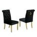Rosdorf Park Manahan Tufted Velvet Dining Chair Wood/Upholstered/Velvet in Yellow/Black | 40.5 H x 21 W x 23 D in | Wayfair