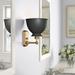 Beachcrest Home™ Arev 1 - Light Dimmable Armed Sconce Metal in Black/Brown | 12 H x 8.25 W x 8.25 D in | Wayfair FF982DA809B040B59A6927C06F99879B