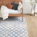 Blue/White 65 x 0.47 in Area Rug - Sand & Stable™ Peabody Geometric Blue/Ivory Area Rug | 65 W x 0.47 D in | Wayfair