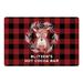 Red 1 x 18 x 27 in Kitchen Mat - The Holiday Aisle® Geting Reindeer Hot Cocoa Bar Kitchen Mat Synthetics | 1 H x 18 W x 27 D in | Wayfair