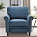 Chesterfield Chair - Mercer41 Lyme 35" Wide Tufted Velvet Chesterfield Chair Wood/Velvet in Blue/Indigo, Size 33.5 H x 35.0 W x 31.0 D in | Wayfair