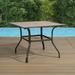 Lark Manor™ Alphild Dining Table Plastic/Metal in Brown/Gray | 28 H x 37 W x 37 D in | Outdoor Dining | Wayfair 6C777957FF6F4F5AB38F5E0619F73CAA