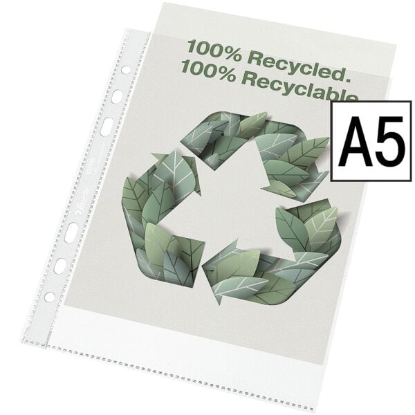 Esselte Prospekthülle »100% recycelt« A5 genarbt - 100 Stück rot, 16.8x221.5 cm Image