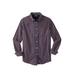 Men's Big & Tall Wrinkle-Free Plaid Shirt by KingSize in Rich Burgundy Check (Size 6XL)