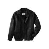 Men's Big & Tall Leather Aviator Jacket by KingSize in Black (Size 4XL)