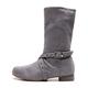HROYL Women&Girls Flat Dance Boots Suede Slip On Casual Ankle Boot Dance Shoe,QJW1061-Grey-2.5,UK5.5