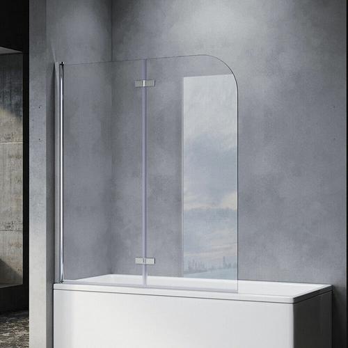 Sonni – Badewannenaufsatz Faltwand Glas für Badewanne Duschabtrennung Duschwand 2-teilig