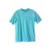 Men's Big & Tall Shrink-Less™ Lightweight Pocket Crewneck T-Shirt by KingSize in Maui Blue (Size 6XL)