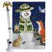 Breeze Decor Impressions Decorative Lodge Snowmen 2-Sided Polyester 40 x 28 in. Flag Set in Blue/Gray | 40 H x 28 W x 4 D in | Wayfair