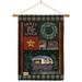 Breeze Decor Impressions Decorative Holly Lodge 2-Sided Polyester 40 x 28 in. Flag Set in Black/Brown | 40 H x 28 W x 1 D in | Wayfair