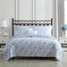 Laura Ashley Walled Garden Cotton Reversible Quilt Set Polyester/Polyfill/Cotton in Blue | King Quilt + 2 Shams | Wayfair USHSA91169168