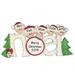 The Holiday Aisle® Noel Family of 5 Hanging Figurine Ornament Plastic in Green/Red | 3 H x 5.75 W x 0.5 D in | Wayfair