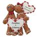 The Holiday Aisle® Heart Snow Couple Hanging Figurine Ornament Plastic in Brown/White | 3.25 H x 3 W x 0.5 D in | Wayfair