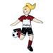 The Holiday Aisle® Soccer Girl Hair Hanging Figurine Ornament Plastic in Black/Red | 4.25 H x 1.75 W x 0.5 D in | Wayfair