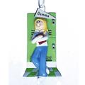 The Holiday Aisle® Teenage College/School Girl w/ Blonde Hair Hanging Figurine Ornament in Blue/Green/Yellow | 4.25 H x 2.25 W x 0.5 D in | Wayfair