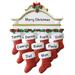 The Holiday Aisle® Family of 9 Stockings Holiday Shaped Ornament Plastic in Green/Red | 5.5 H x 4.25 W x 0.5 D in | Wayfair